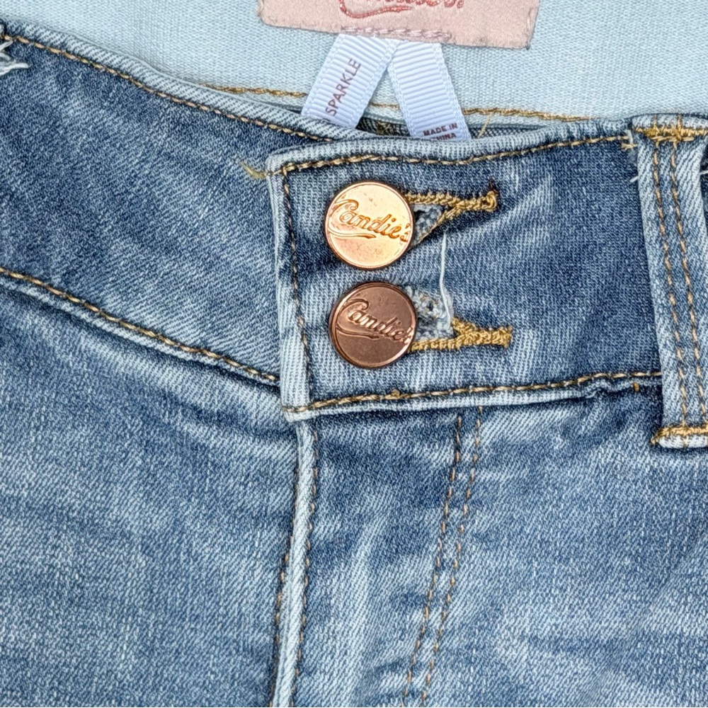 Candie's Light Blue Skinny Jeans with Distress - Picture 5 of 6